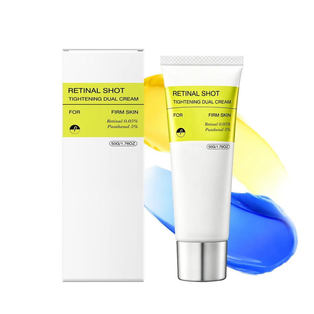 Retinol Anti Wrinkle Cream - レチノールショット ダブルクリーム 50g。レチノール0.05%、パンテノール5%配合。肌の引き締め、リフトアップ効果のあるアンチエイジングフェイスモイスチャライザー。