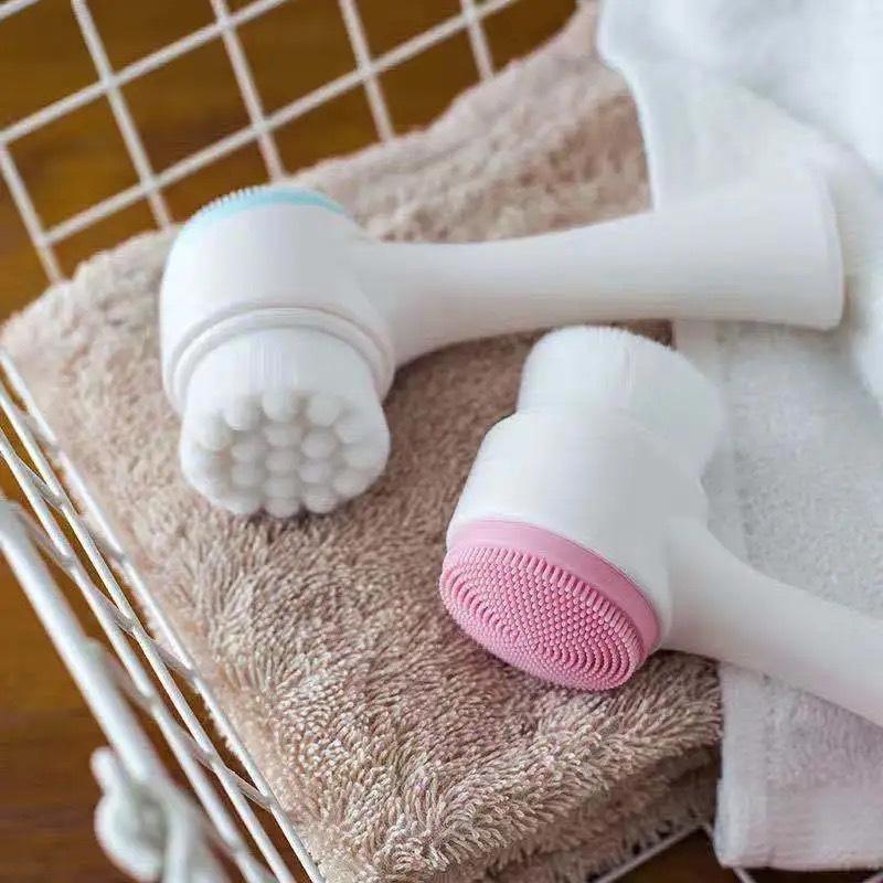 3Dダブルシリコン洗顔ブラシ 手動マッサージフェイシャルブラ - Silicone Face Scrubber Electric のレビューと価格