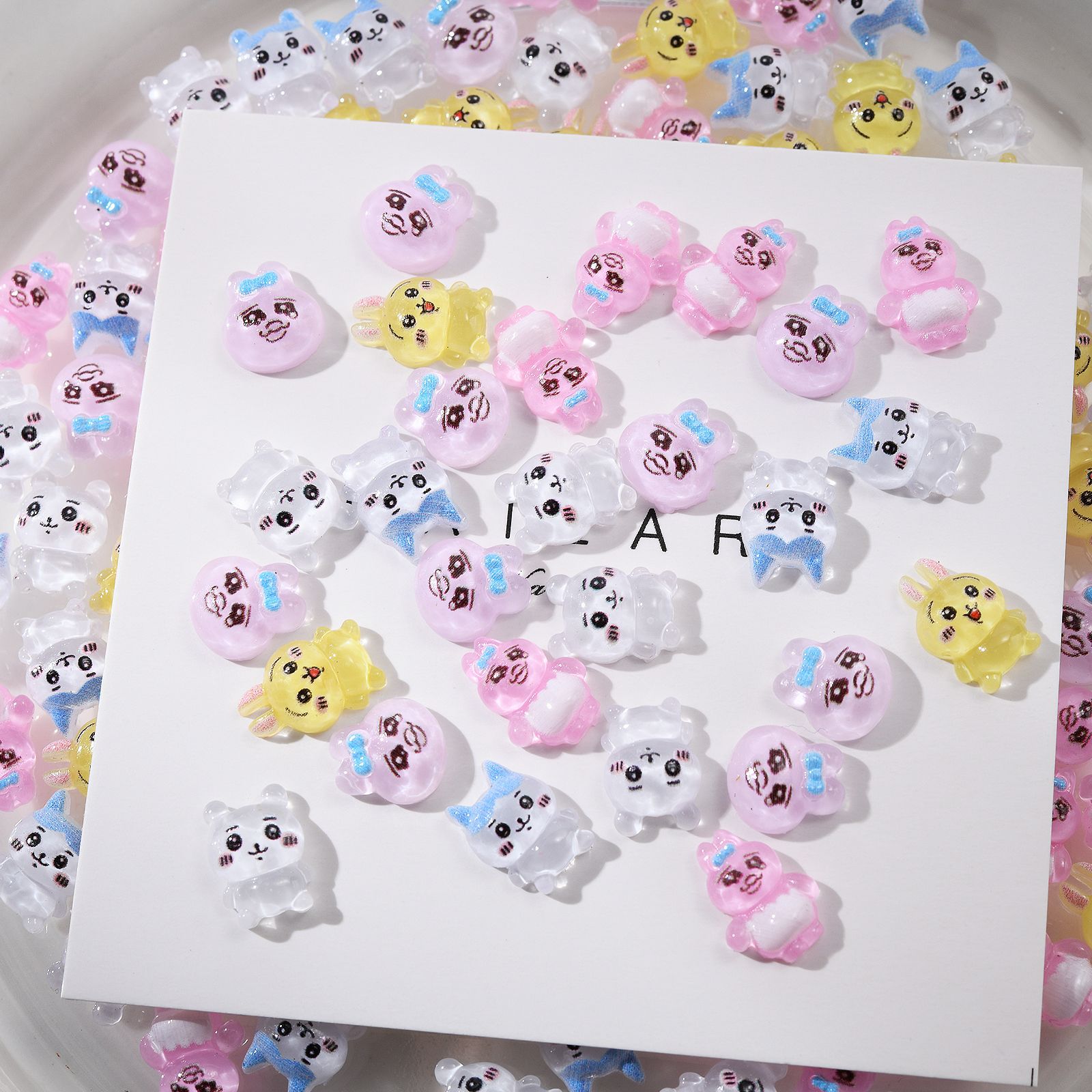 100個入り、かわいい漫画風のフォークリカワ柄ネイルアートア - Nail Art のレビューと価格