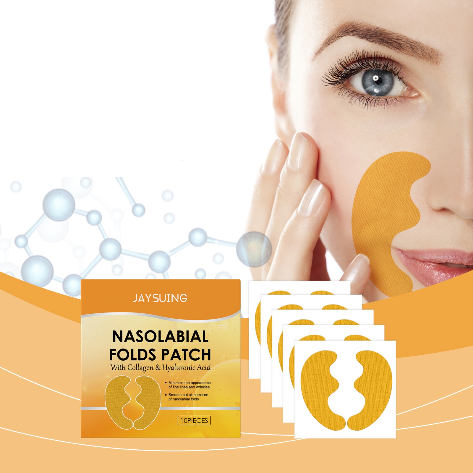 しわ除去パッチ ヒアルロン酸 鼻唇溝 フェイスリフティングス - Collagen Under Eye Patches のレビューと価格