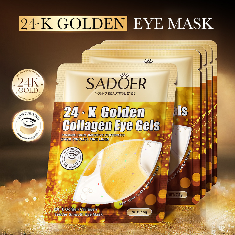 SADOER 24Kゴールドコラーゲンクリスタルアイマスク  - Collagen Under Eye Patches のレビューと価格