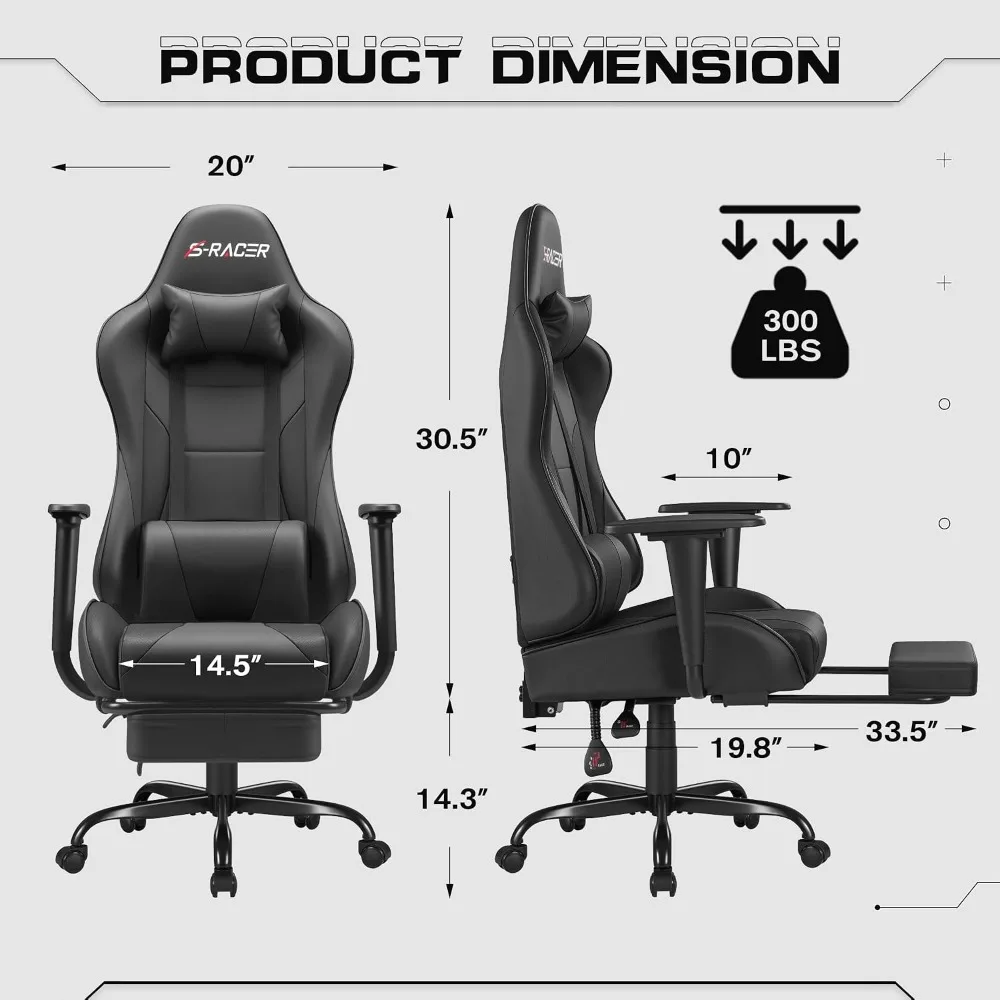 フットレスト付き、マッサージ機能、腰部サポート、高さ調節可能 - Massage のレビューと価格