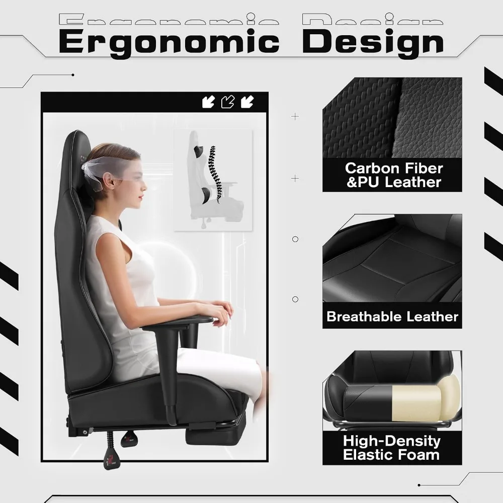フットレスト付き、マッサージ機能、腰部サポート、高さ調節可能 - Massage のレビューと価格