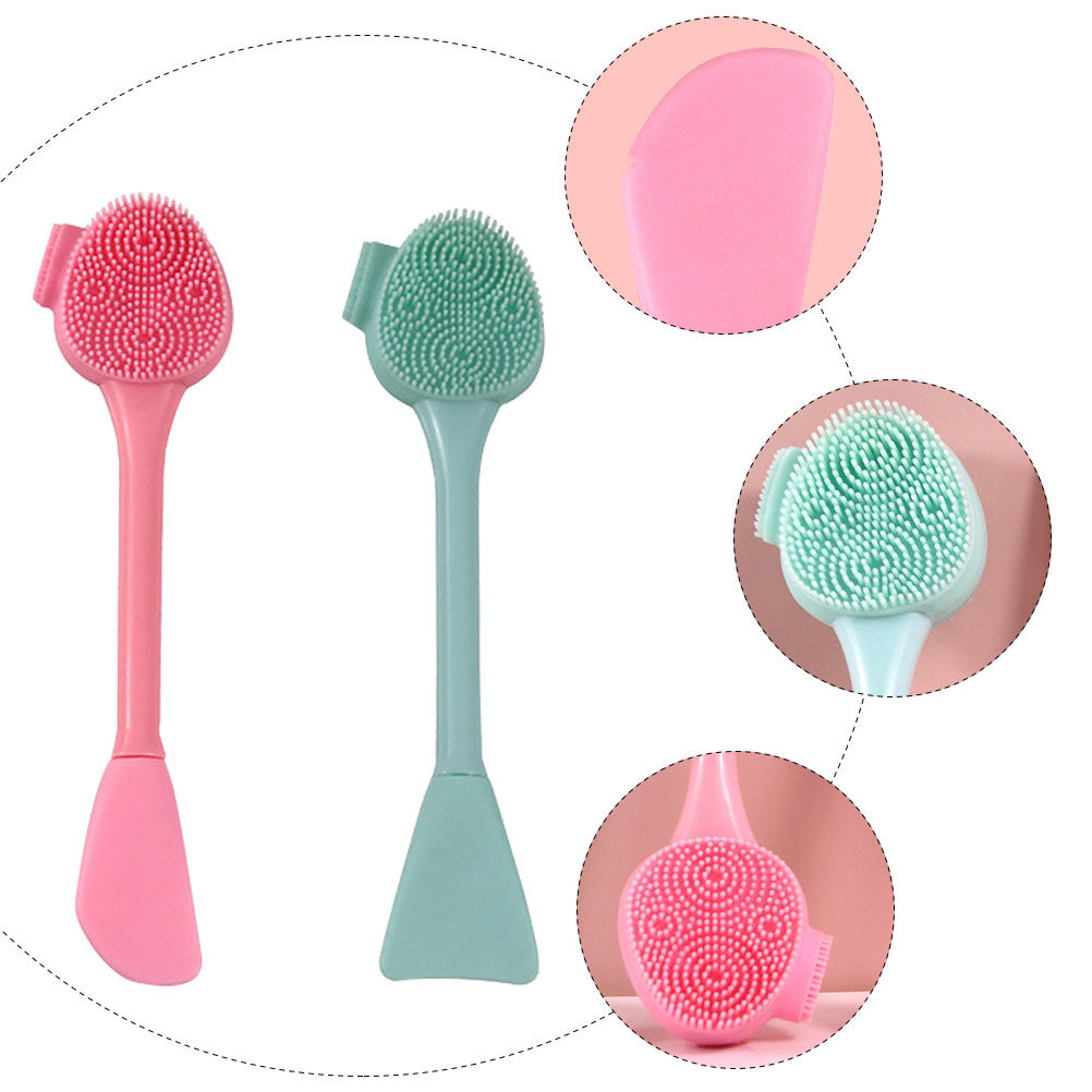 2個入り シリコン製洗顔ブラシ、両面タイプ、携帯用、メイク落 - Silicone Face Scrubber Electric のレビューと価格