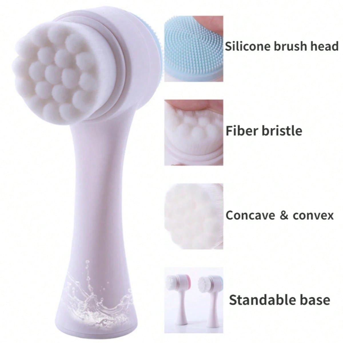両面洗顔ブラシ シリコン洗顔ブラシ 黒ずみ除去 毛穴クリーナ - Silicone Face Scrubber Electric のレビューと価格