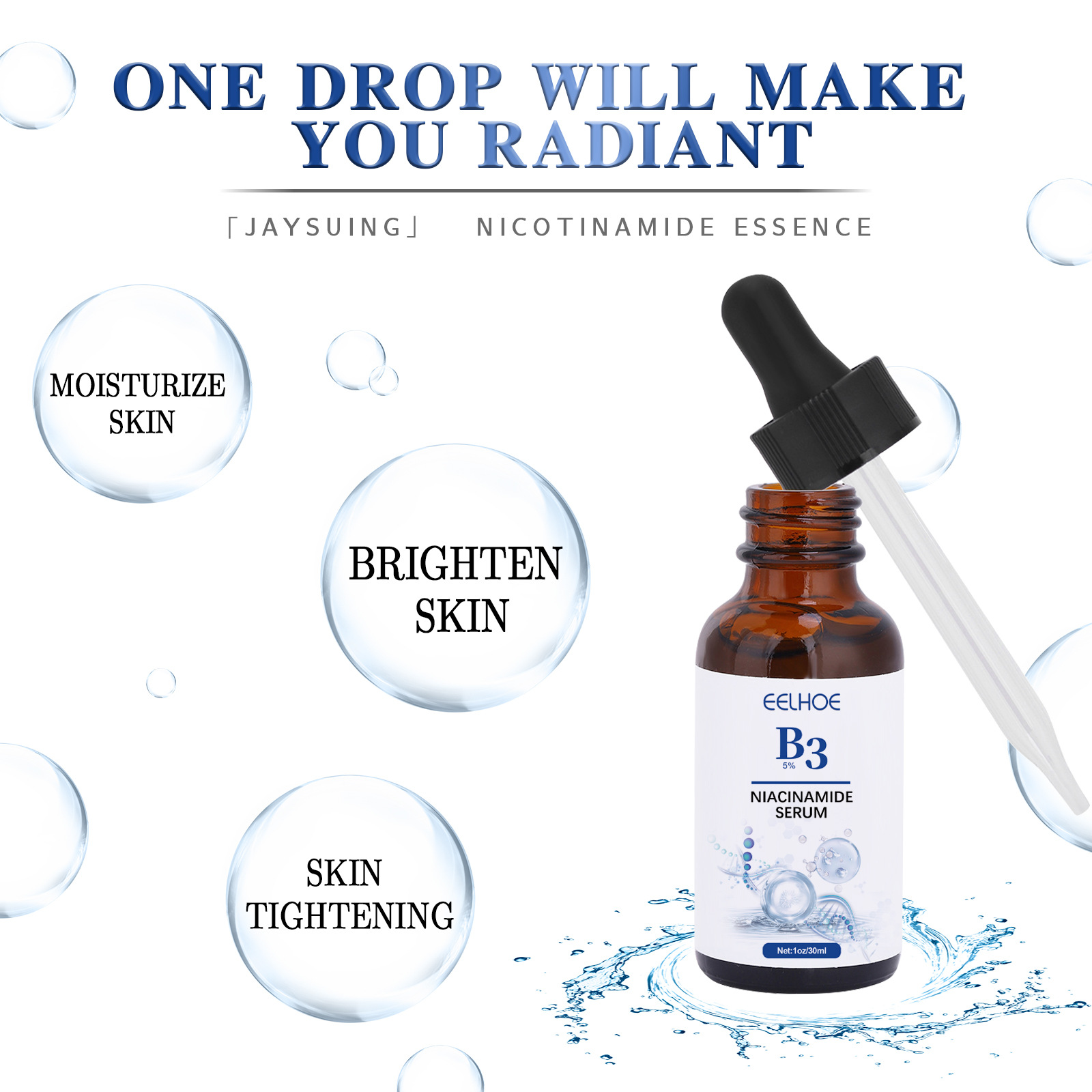 B3ナイアシンアミド除去剤,しわ除去剤,細かい線,暗い美白, - Niacinamide Pore Shrinking Essence のレビューと価格