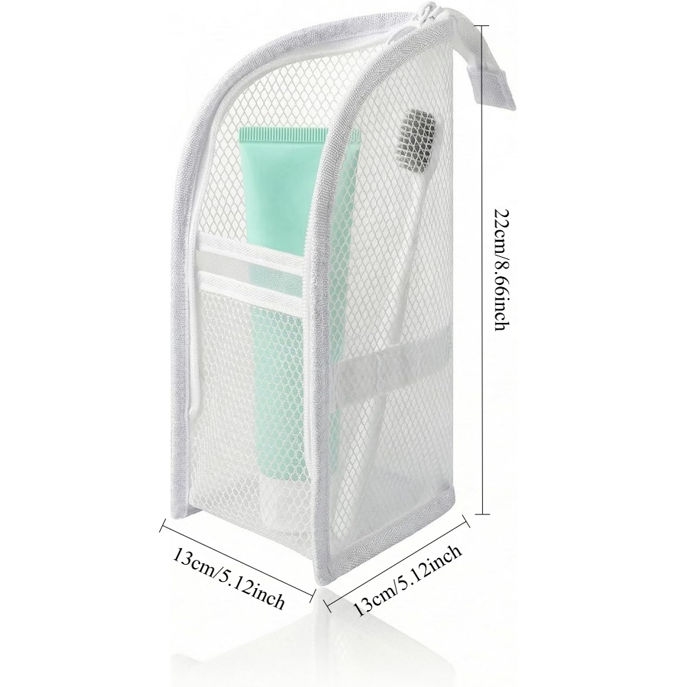 メッシュトイレタリーバッグ 通気性 速乾性 縦型歯ブラシホル - Makeup のレビューと価格